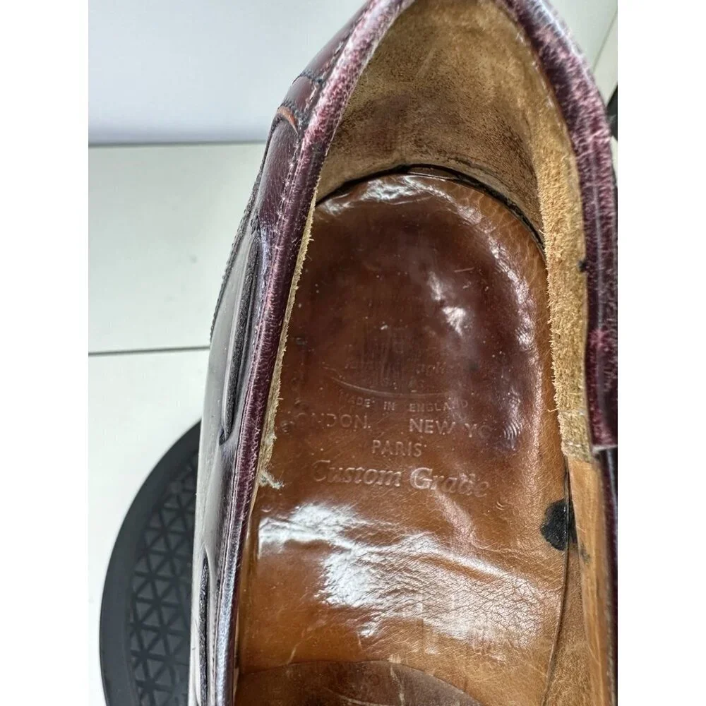 Church's Burgundy Leather Tasselled Shoes Loafers Mens 10.5 US